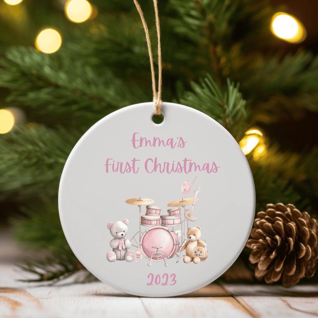 Babys First Ornament 2023 Custom Baby Girl Drum Ornament Babys Etsy