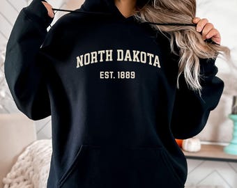 North Dakota Hoodie Sweatshirt, ND State Shirt for Men Women, Matching Group Sweatshirt