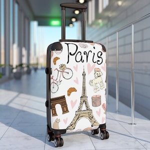 Paris Kids Carry on Suitcase, Kids Cabin Suitcase with Wheels, Paris Suitcases with Wheels, Kids Luggage for Girls, Paris Girls Gift, Xmas