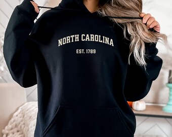 North Carolina Hoodie Sweatshirt, NC State Shirt