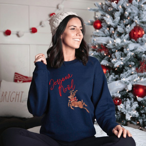 Joyeux Noel Sweatshirt C est Noel Sweatshirt Vetements Joyeux Noel Christmas Sweatshirt Pull De Noel Le Petit Renne Rudolph Sweatshirt Etsy