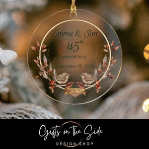 Custom 45th Anniversary Ornament, Personalized 45th Anniversary, 45th Anniversary Gift Couple, 45th Anniversary Gifts Wife, Custom Ornament