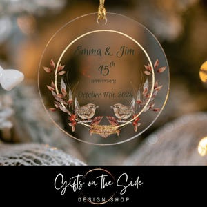 Custom 15th Anniversary Ornament, 15th Anniversary Ornament, 15th Anniversary Gifts, 15th Anniversary Gift, Anniversary Christmas Ornament