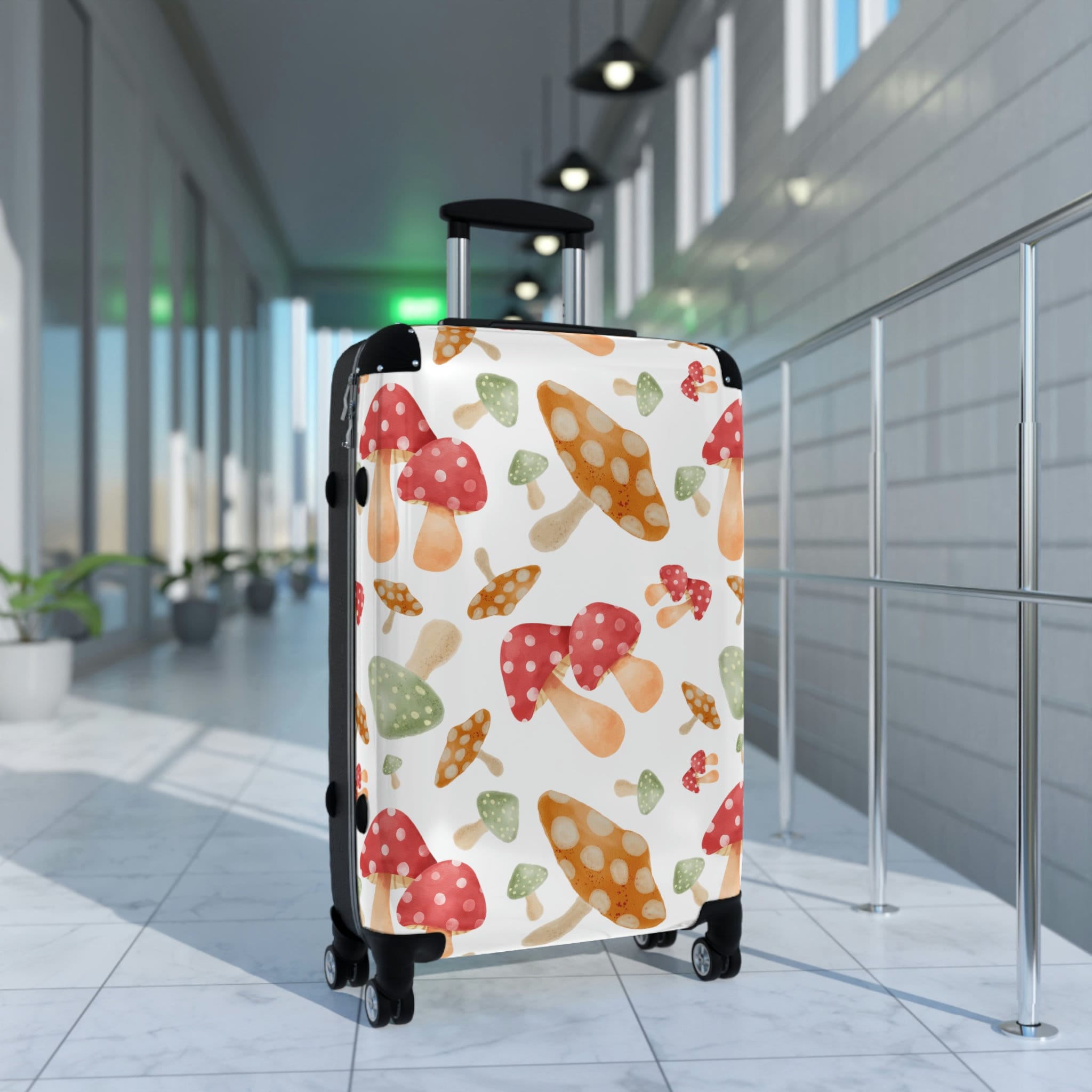 Mushroom Carry On Suitcase, Cute Travel Suitcase