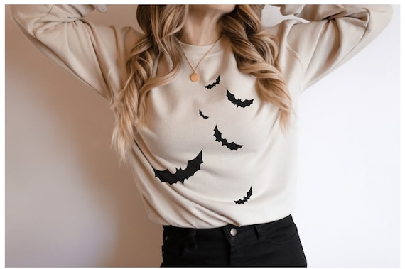 Halloween Sweatshirt Bat Sweatshirt Halloween Party Tee Halloween Party Top Halloween Sweater Cute Halloween Tee Halloween Tee Bats Shirt
