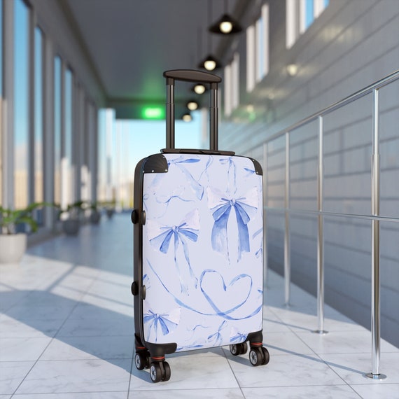 Cute Blue Bow Suitcase on Wheels Carry on Suitcase Wheels Trendy Aesthetic Luggage for Girls Women Teens Teenager Wife Girlfriend Sister Etsy Australia