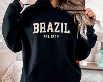 Brazil Hoodie Sweatshirt, Brazil Country Shirt Gift for Men or Women, Brazil Shirt