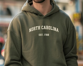 North Carolina Hoodie Sweatshirt, NC State Shirt