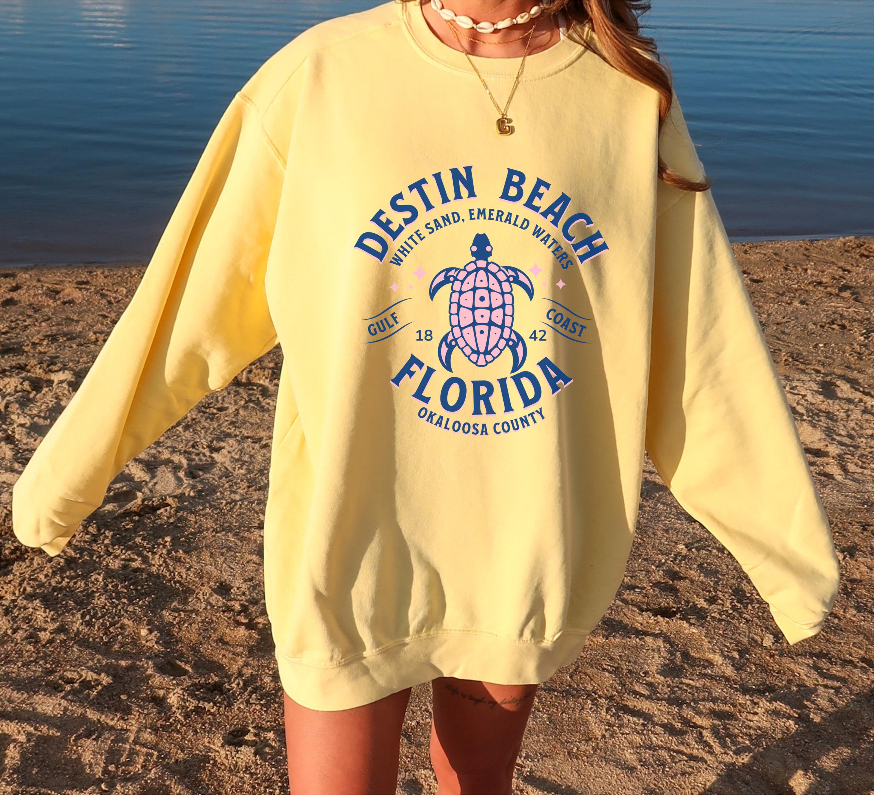 Destin Beach Sweatshirt Comfort Colors, Florida Beach Crewneck