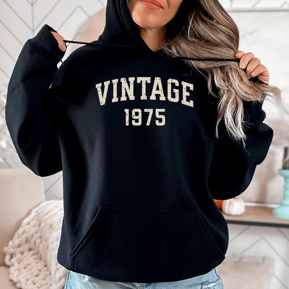 1975 Sweatshirt 50th Birthday Hoodie Gift Men or Women, Vintage 1975 Birthday Shirt, Customize with Any Birth Year, Personalized Crewneck