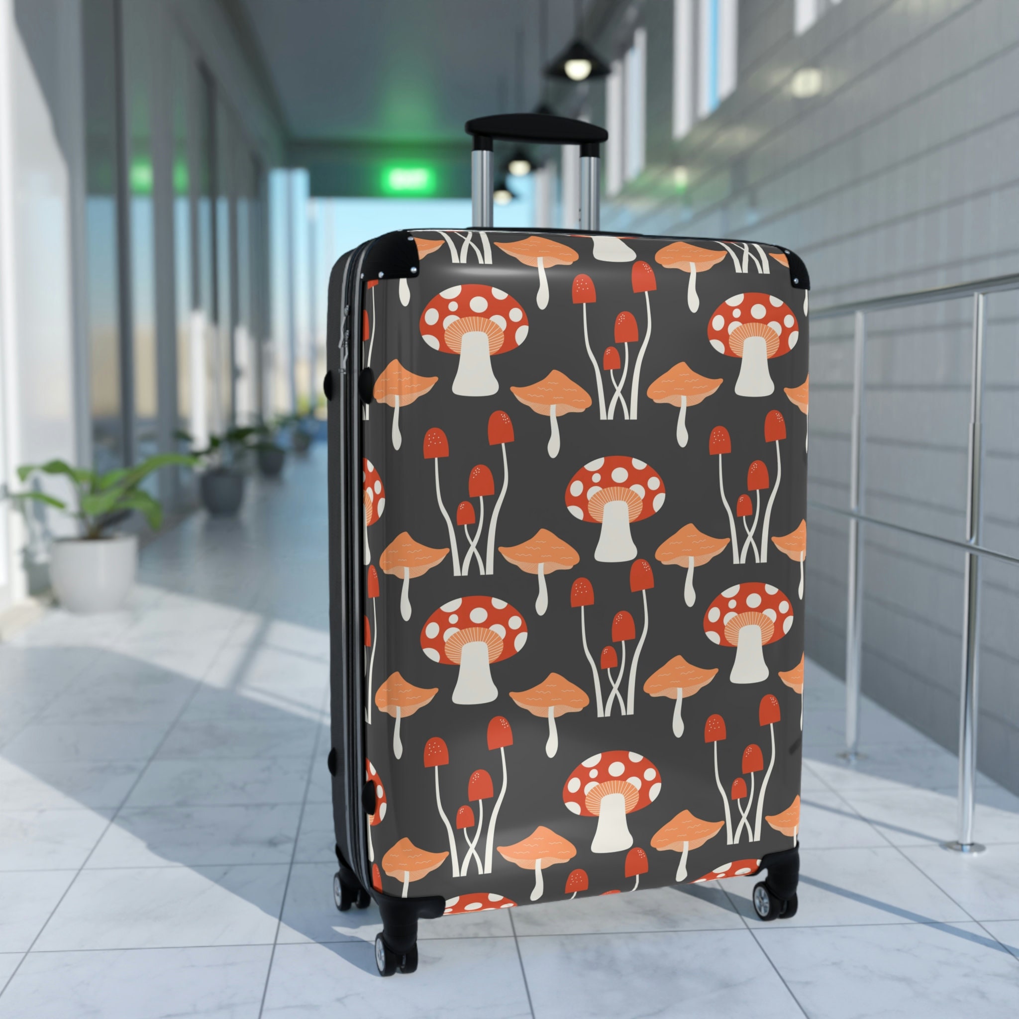 Mushroom Suitcase, Vintage Mushrooms Suitcase