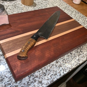 Padauk, Esdoorn en Walnoot Snijplank