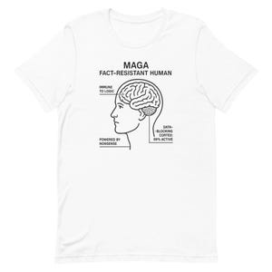 MAGA Fact-Resistant Human T-Shirt, Funny Anti-MAGA Political Shirt, Sarcastic Conservative Tee, Liberal Gift Idea, Humorous Shirt