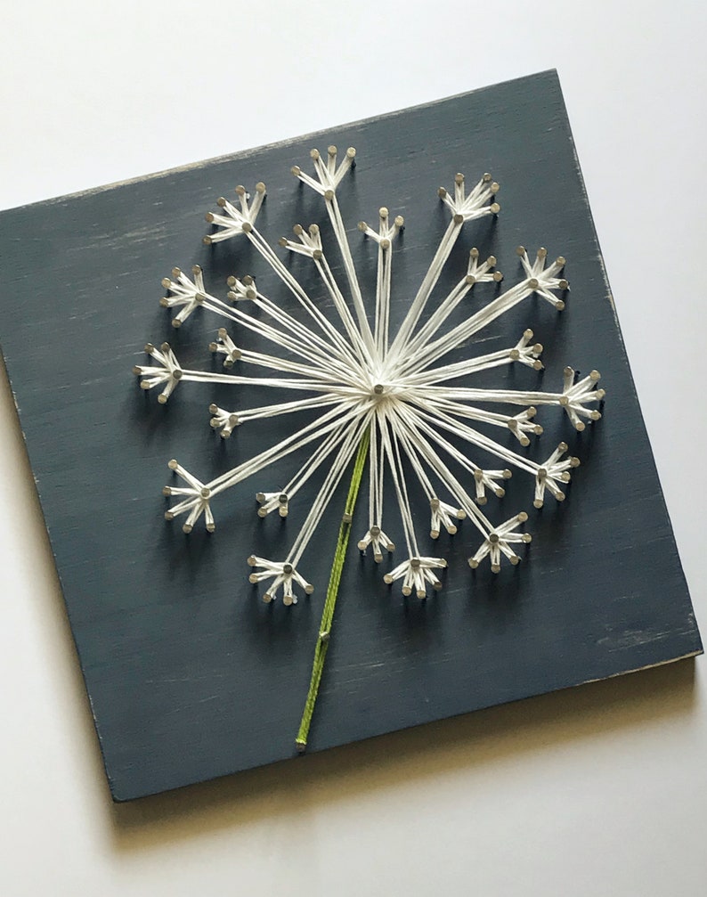 Dandelion string art Home Decor wall art summer wood Etsy