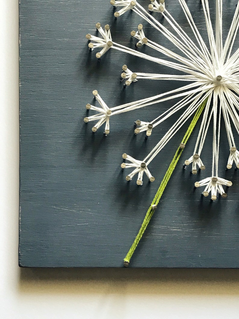 Dandelion string art Home Decor wall art summer wood Etsy
