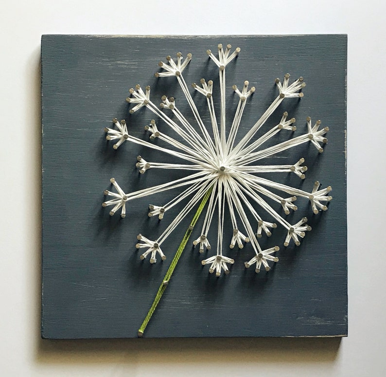 dandelion-string-art-home-decor-wall-art-summer-wood-etsy
