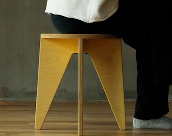 Handmade Baltic Birch Footstool: Modern Bedside Table / Plant Stand - Legs