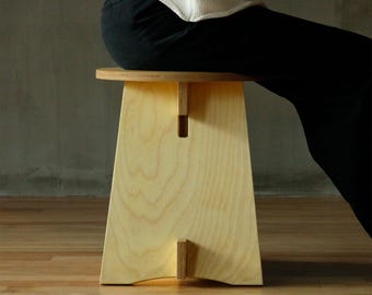 Baltic Birch Wooden Stool – Modern Side Table / Bedside Nightstand | Footstool | Step Stool – Model A