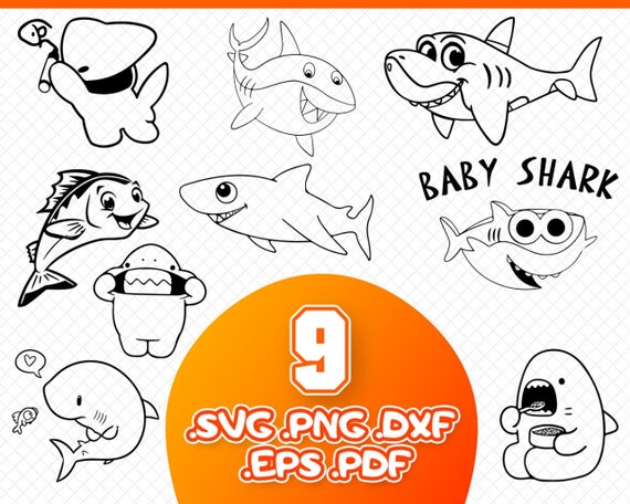 Download Shark Svg Baby Shark Svg Files Silhouette Cricut Design Etsy PSD Mockup Templates