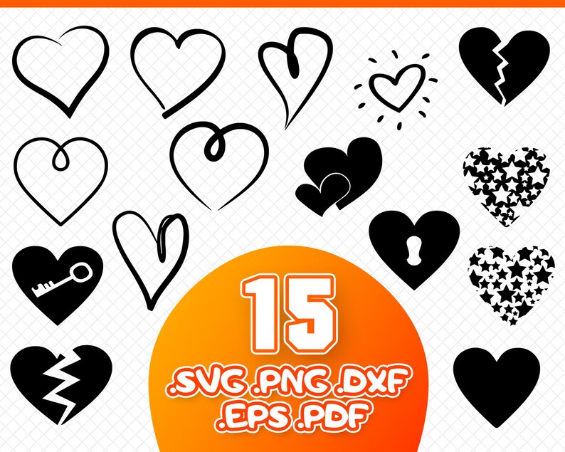 Hearts Svg Love Svg Valentine Svg Heart Silhouette Heart Etsy