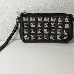 Vintage Portemonnaie, Ledertasche mit Nieten von So Nize, Brieftasche Damen und Herren