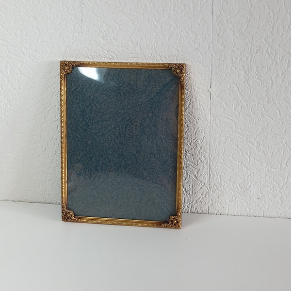 Antique Danish frame, convex glass, Danish metal frame, frame without stand, Denmark, Danish design, dimensions 24.2 x 18.2 cm