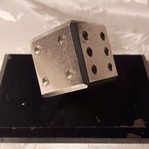 Stainless steel cube as paperweight screwed on plate cube letter household desk stainless steel decoration