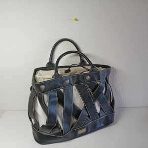 Adax Bag, borsa shopping, borsa shopping con interno removibile, borsa, Adax Copenhagen, utensili, pelle e tessuto, donna, vintage immagine 1