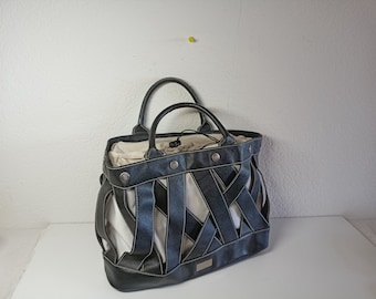 Adax Bag, boodschappentas, uitneembare boodschappentas, tas, Adax Copenhagen, gebruiksvoorwerpen, leer en stof, dames, vintage