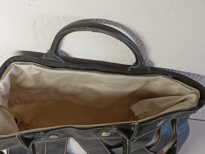 Adax Bag, borsa shopping, borsa shopping con interno removibile, borsa, Adax Copenhagen, utensili, pelle e tessuto, donna, vintage immagine 5