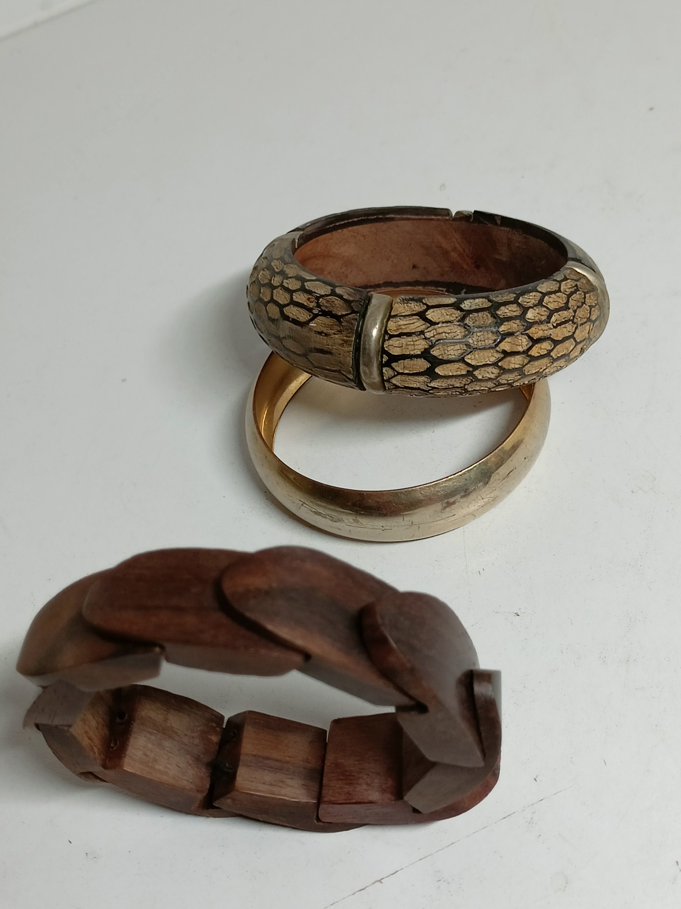 Breiter Retro Holzarmreif - Handgefertigter Schmuck Für Damen Und Herren