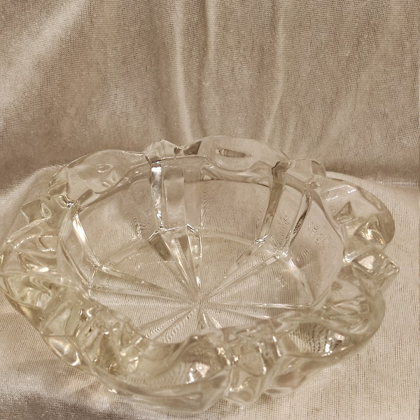 Ashtray midcentury full glass glass 70s clear glass ashtray shape