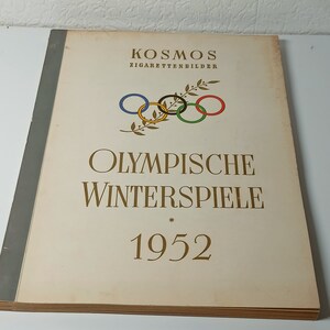 Olimpiadi Invernali 1952 Helsinki, libretto completo di tutte le foto, fotografie in bianco e nero, foto delle sigarette Kosmos