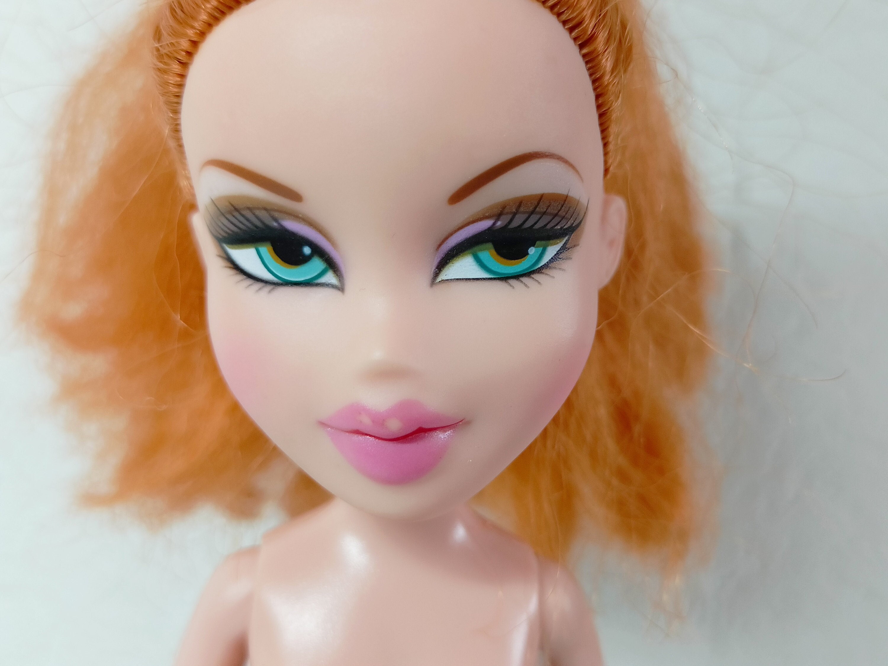 Bratz doll Meygan from 2001 vintage MGA orange hair blue gold eyes pink lips outfit, authentic doll, Bratz Collection