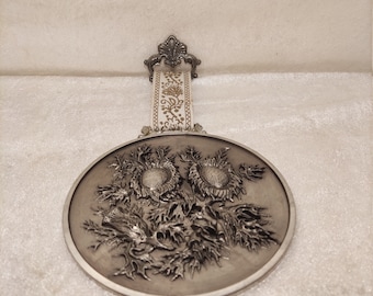 Tin angel tin plate with floral pattern for wall mounting 14 cm