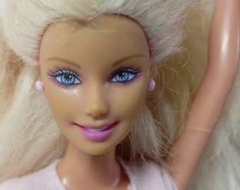 Blonde Barby Mattel 1998 Indonésie Tête en Caoutchouc, Poupée avec Changement de Vêtements, Poupée Authentique, Collection Barby Vintage