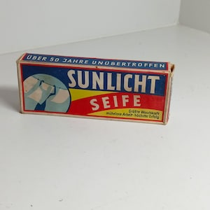 vintage coleccionista de jabón cartón publicidad Sunlicht Jabón original 60s