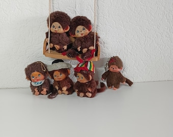 Monchhichi small family designed in the 70s by Sekiguchi soft toys Made in ? 70s collectible figure rare vintage toy