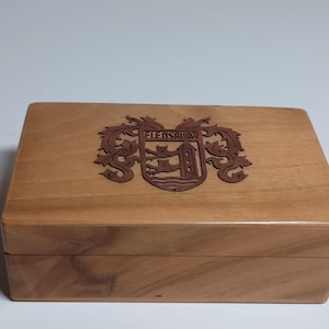 Wooden box Flensburg coat of arms with wooden lid casket bowl with carving wooden box wooden box wooden box jewelry box
