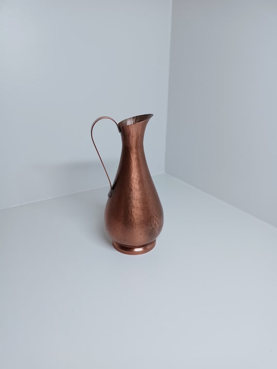 Kupferkaraffe 1,8 Liter Ayurveda - Reines Kupfer Für Gesundes Wasser Mit 250ml Becher