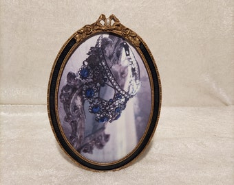 Picture picture frame oval frame with flat glass stand