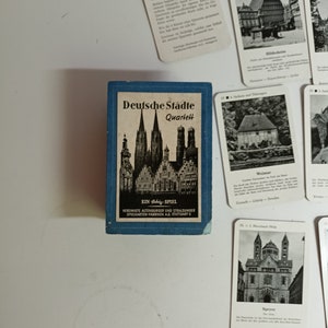 Quartettspiel Deutsche Städte Quartett vintage vereinigte Altenburger und Stralsunder Spielkartenfabrik AG Stuttgart-S