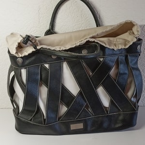 Adax Bag, borsa shopping, borsa shopping con interno removibile, borsa, Adax Copenhagen, utensili, pelle e tessuto, donna, vintage immagine 3