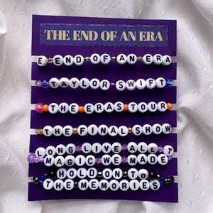 Set of 6 Music-Inspired Beaded Friendship Bracelets - End of an Era