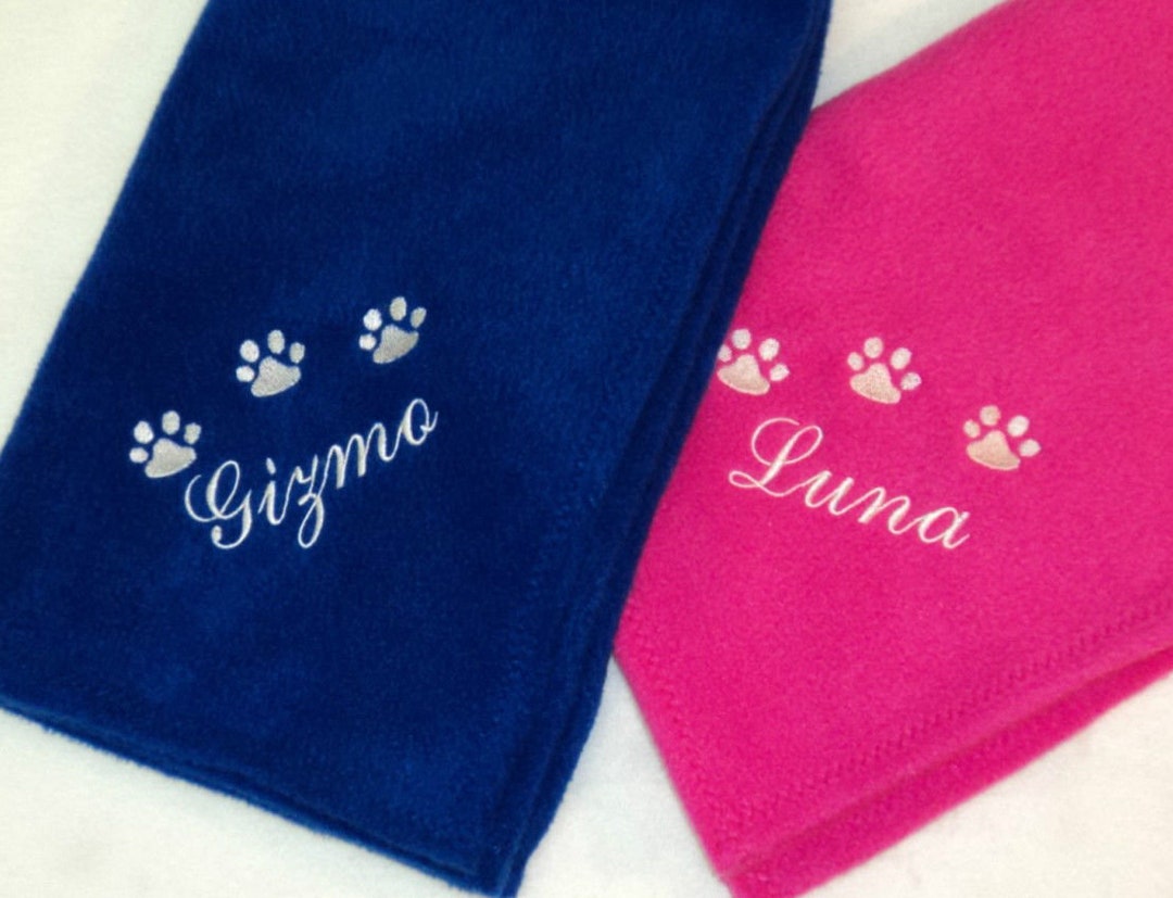 Dog Blanket Puppy Blanket Cat Blanket Embroidered With Name Etsy