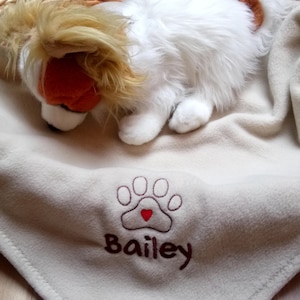 Dog blanket puppy blanket cat blanket embroidered with name