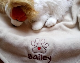 Dog blanket puppy blanket cat blanket embroidered with name