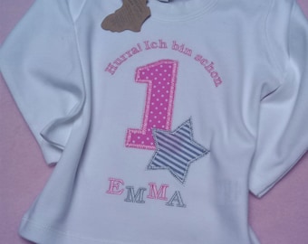 Shirt T-Shirt Bio-Baumwolle 1. Geburtstag Pullover mit Stern für Mädchen