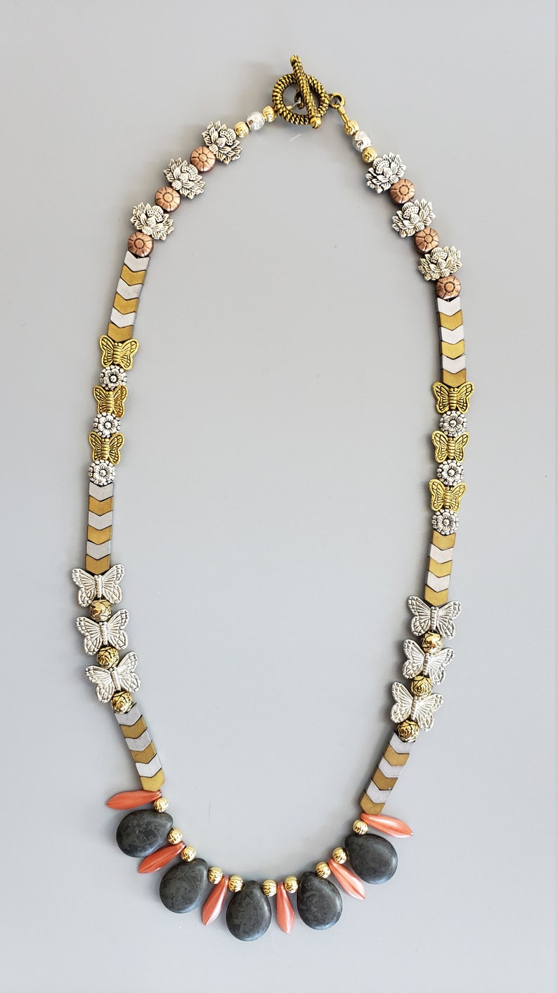 Silver and Gold Butterfly Necklace