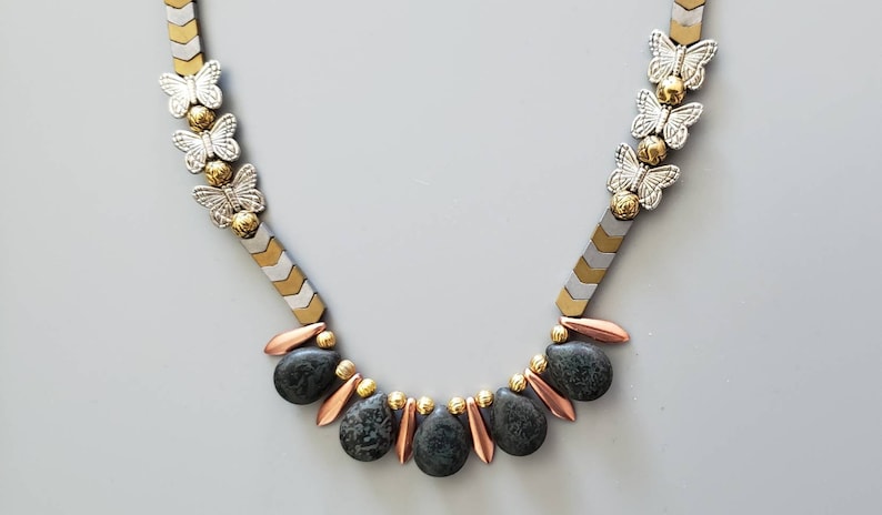 Silver and Gold Butterfly Necklace